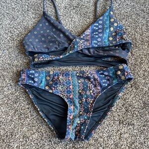 O’Neill Floral Patterned Bikini Set girls size 12